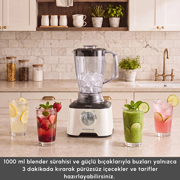 Karaca Mastermaid Power Max 12 In 1 Mutfak Robotu Pearl White