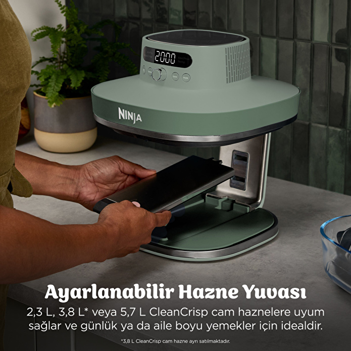 Ninja Crispi Pro 5-in-1 Cam Hazneli Pişirme Sistemi - Moss Green