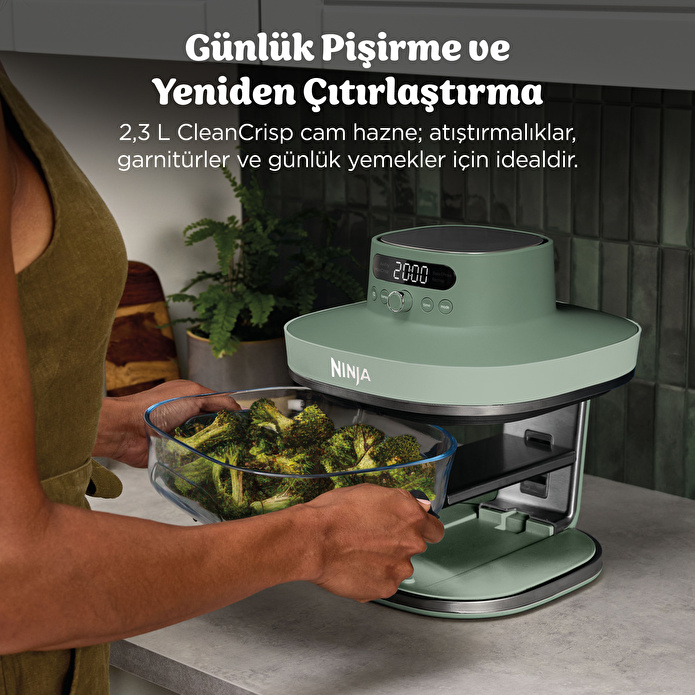 Ninja Crispi Pro 5-in-1 Cam Hazneli Pişirme Sistemi - Moss Green