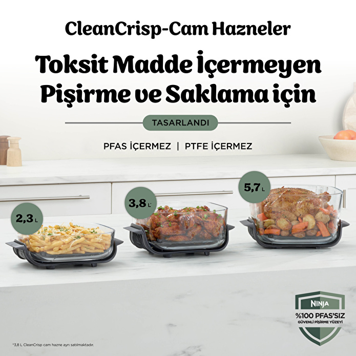 Ninja Crispi Pro 5-in-1 Cam Hazneli Pişirme Sistemi - Moss Green