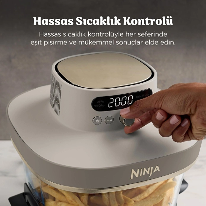 Ninja Crispi Pro 5-in-1 Cam Hazneli Pişirme Sistemi - Stone