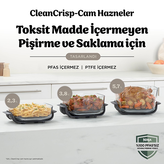 Ninja Crispi Pro 5-in-1 Cam Hazneli Pişirme Sistemi - Stone