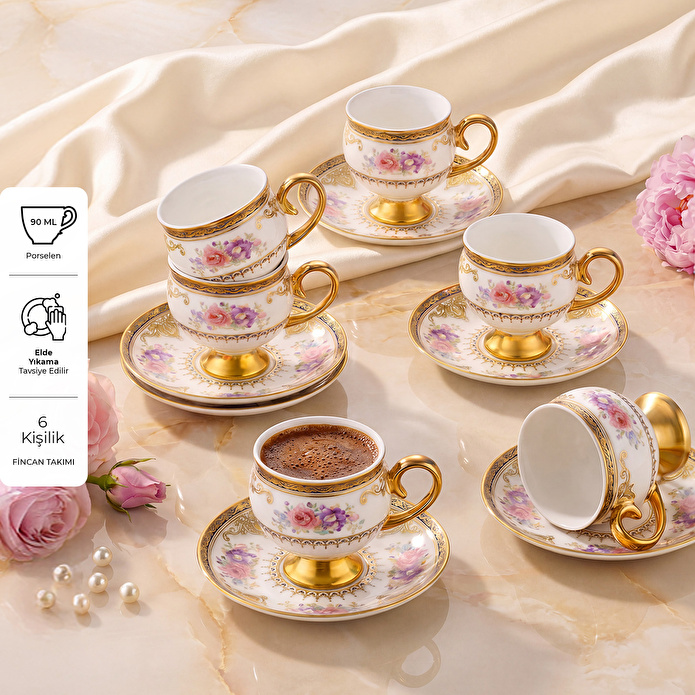 Emsan Demet 6 Kişilik Kahve Fincan Takımı 90 ml