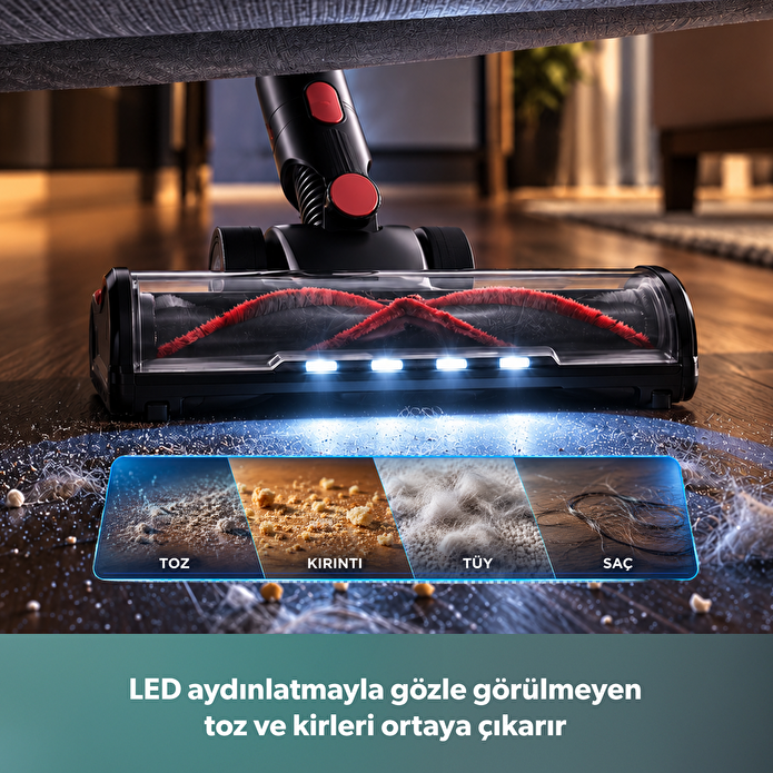Homend Dustrider 1273H Katlanabilir Borulu Dikey Süpürge Kırmızı