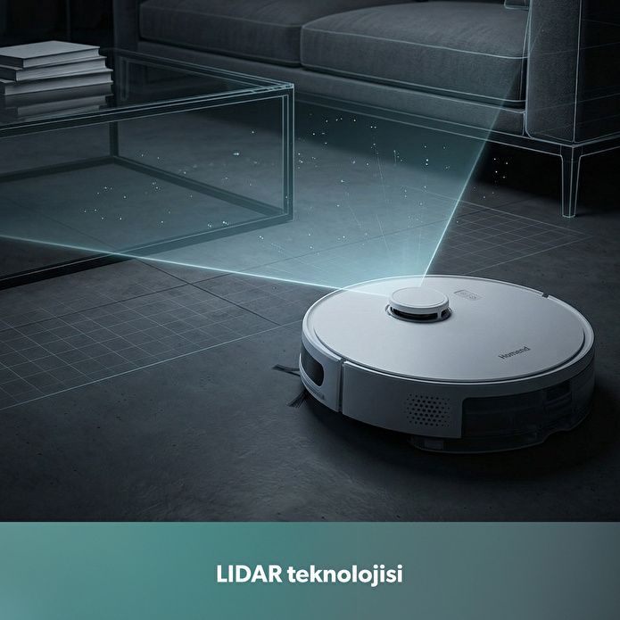 Homend Alex 10 Moplu ve LIDAR Haritalamalı 10.000 Pa Akıllı Robot Süpürge