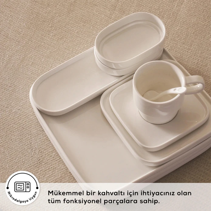 Karaca Stream Bone Cubique 35 Parça 6 Kişilik Kahvaltı Takımı