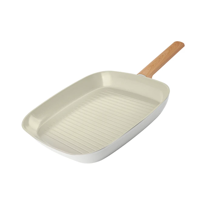 Karaca Swiss Crystal Almond Cream İndüksiyon Tabanlı Grill Tava 28 Cm