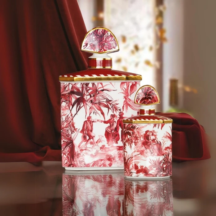 Baci Milano Le Rouge Porselen Mini Parfüm Şişesi 7x13 cm