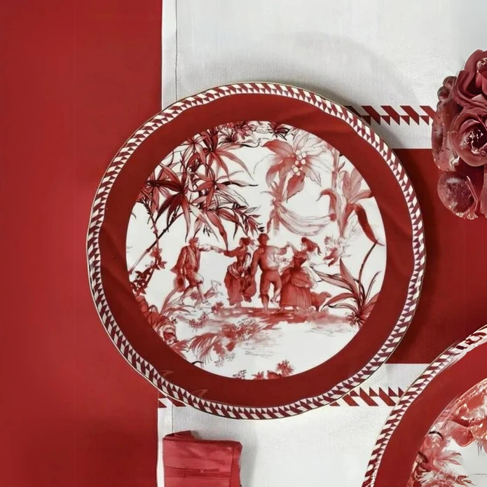 Baci Milano Le Rouge Porselen Kek Tabağı 31 cm