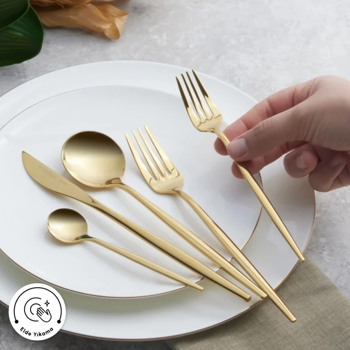Karaca Orion Gold 6 Kişilik 30 Parça Çatal Kaşık Bıçak Takımı