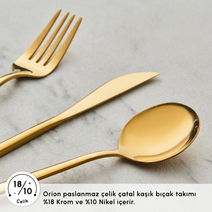 Karaca Orion Gold 6 Kişilik 30 Parça Çatal Kaşık Bıçak Takımı