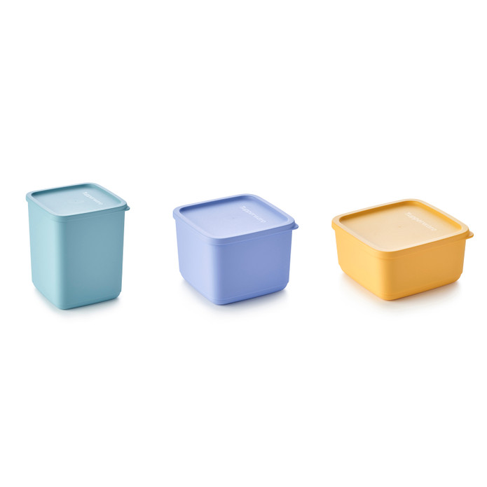 Tupperware 3'lü Kübik Kare Saklama Kabı Seti 650 ML - 1 L - 1,8 L