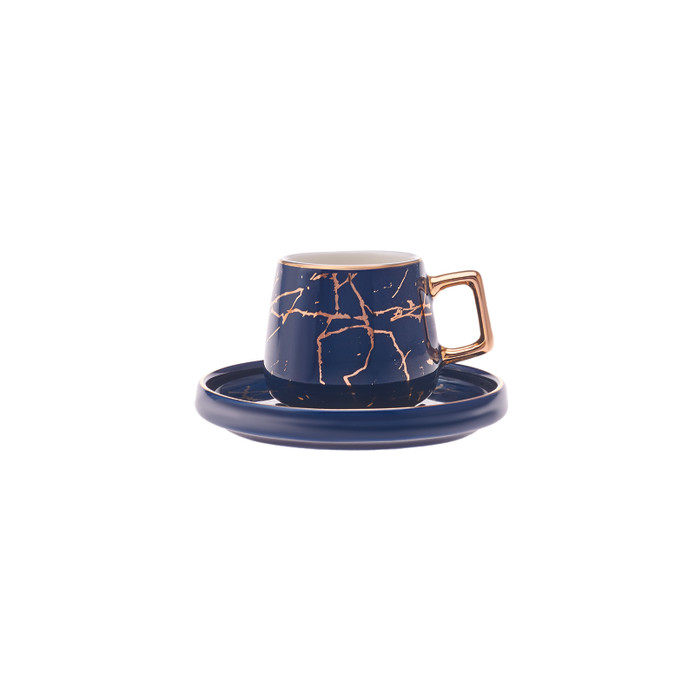 Karaca Marble Pembe Mavi 2 Kişilik Kahve Fincanı Takımı 80 ml
