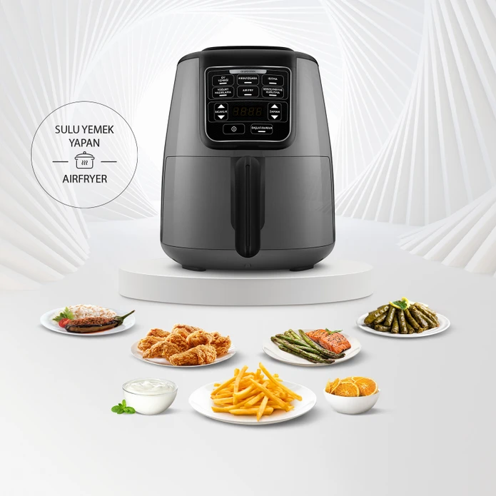 Karaca Air Pro Cook XL 2 in 1 Airfryer Space Gray Black