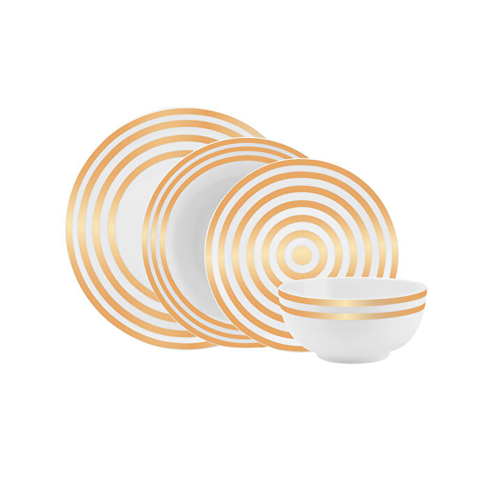 Karaca Sunshine Gold 24 Parça 6 Kişilk Porselen Yemek Takımı