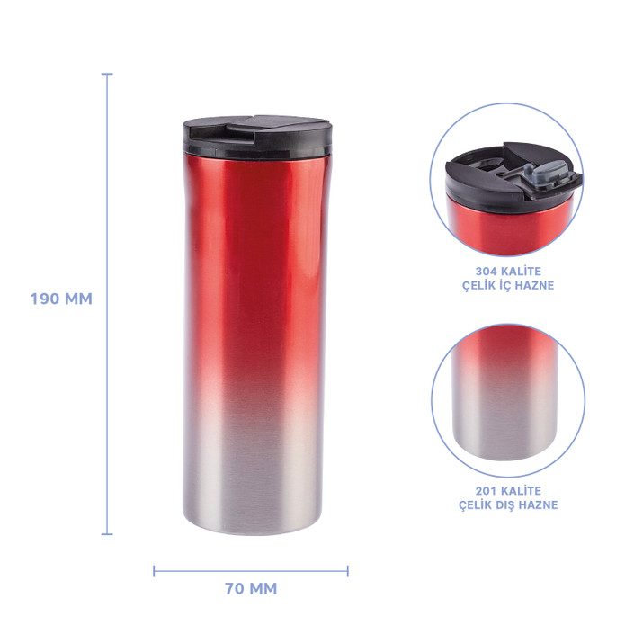 Emsan New Year Flask Termos Red 400 ml