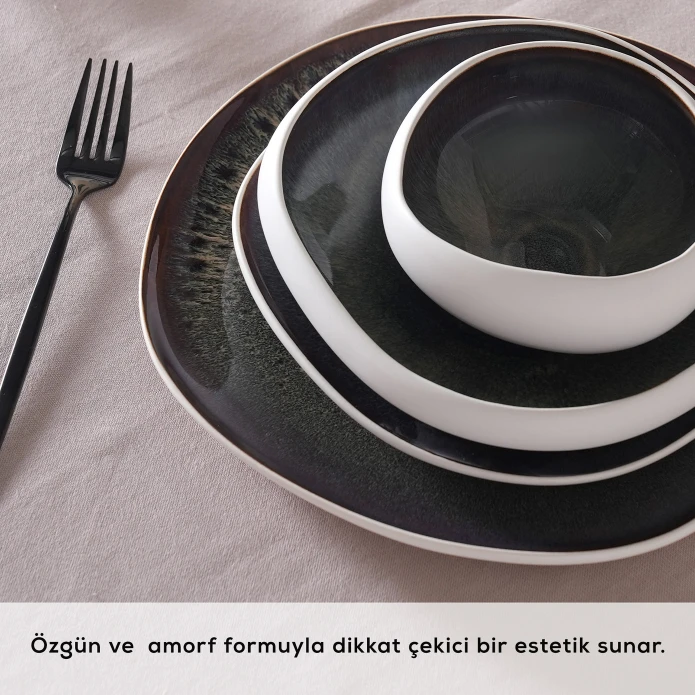 Karaca Earth Collection Galactic 55 Parça 12 Kişilik Yemek Takımı Beyaz