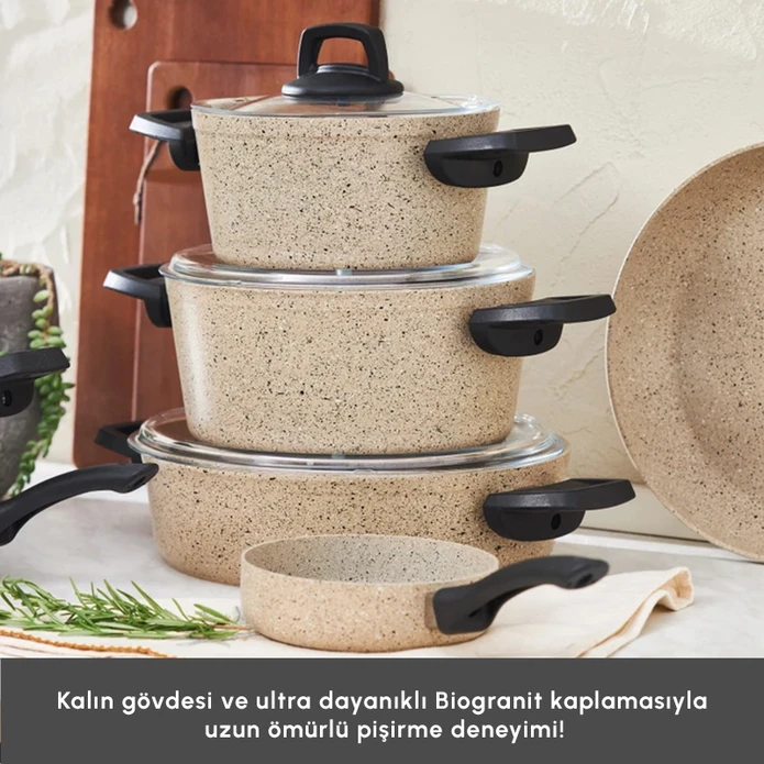 Karaca Biogranit Vincent 12 Parça Tencere Seti Kahverengi