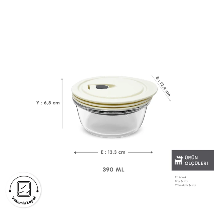 Karaca Cream Vakumlu Saklama Kabı 0.39 Lt
