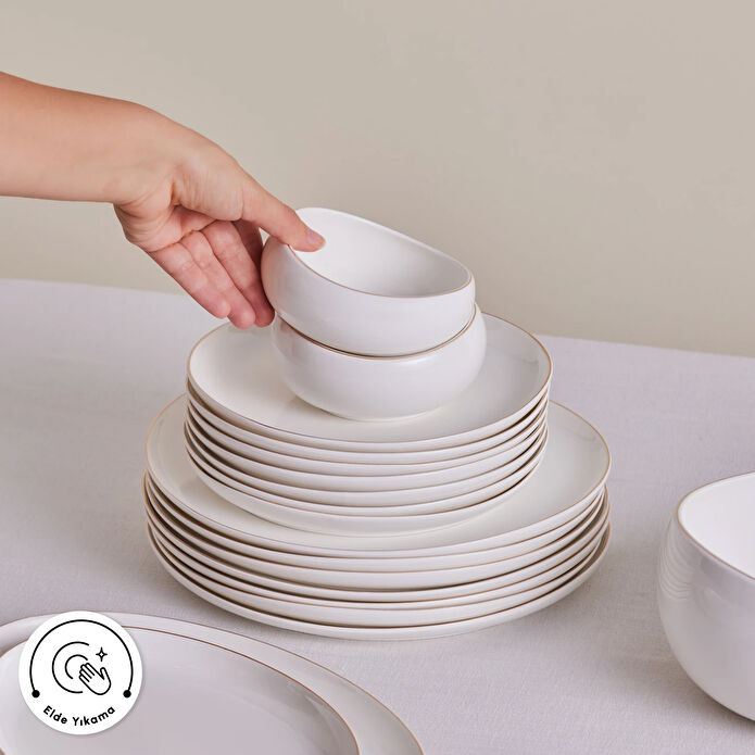 Karaca Stream Bone Hole 59 Parça 12 Kişilik Yemek Takımı Gold