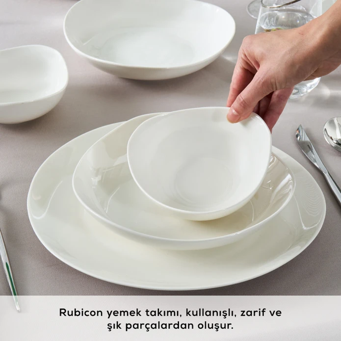 Karaca Stream Bone Rubicon 18 Parça 6 Kişilik Yemek Takımı 