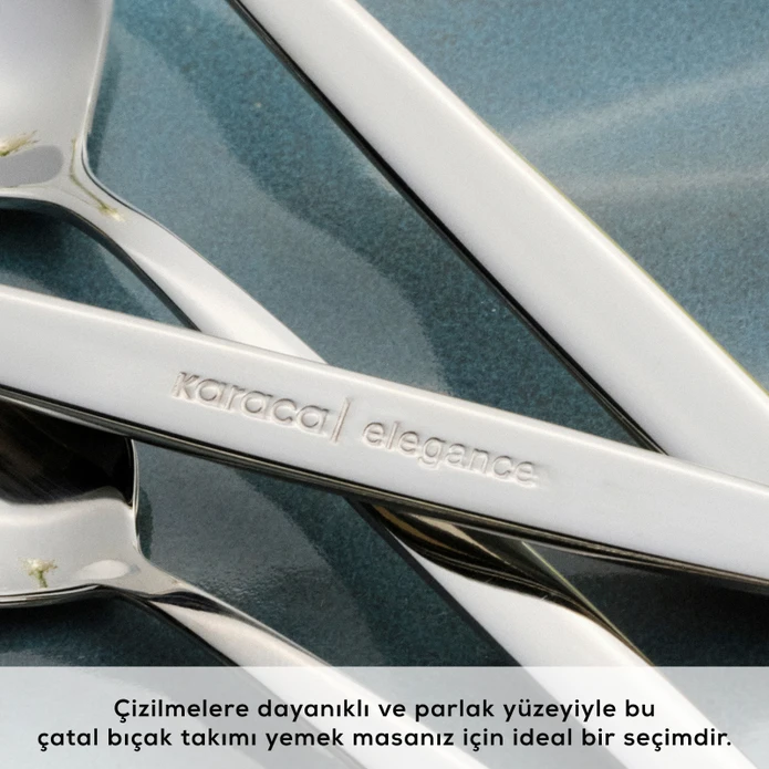 Karaca Elegance New Thor V2 Platin 12 Kişilik 84 Parça Çatal Kaşık Bıçak Takımı 