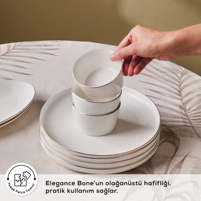 Karaca Elegance Bone Favaro 38 Parça 6 Kişilik Kahvaltı Seti Gold 