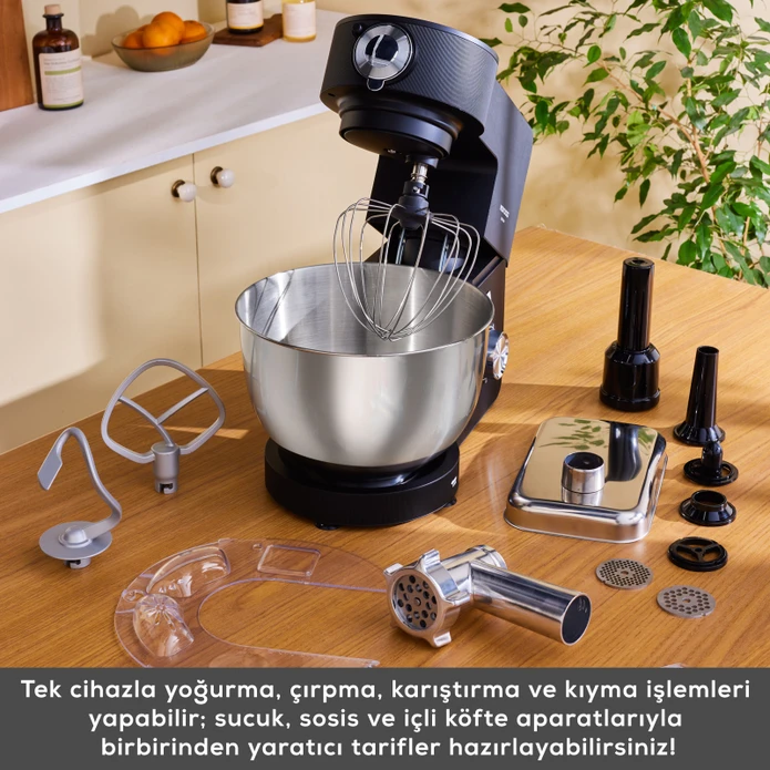 Karaca Multichef Ultra 2000W 7 Litre Stand Mikser Mutfak Şefi Black (Kıyma Çekme/Sucuk-Sosis/İçli Köfte Aparatlı)