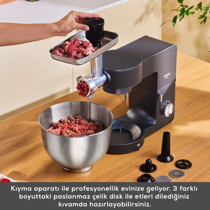 Karaca Multichef Ultra 2000W 7 Litre Stand Mikser Mutfak Şefi Anthracite (Kıyma Çekme/Sucuk-Sosis/İçli Köfte Aparatlı)