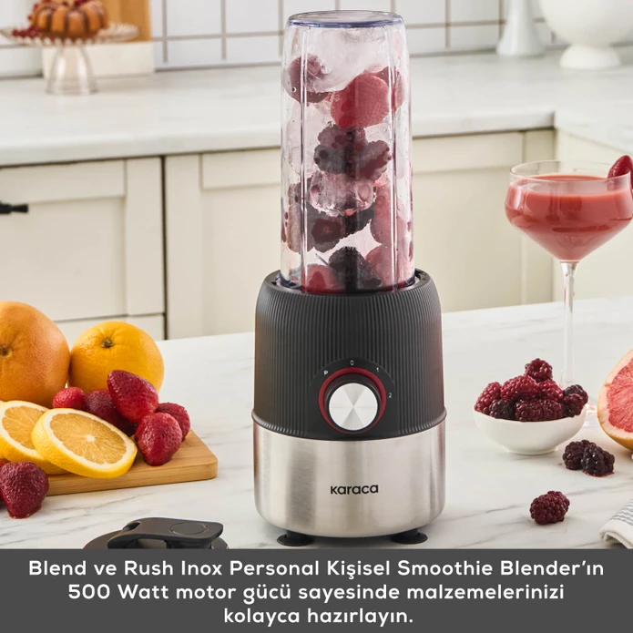 Karaca Blend ve Rush Inox Personal Kişisel Smoothie Blender Black