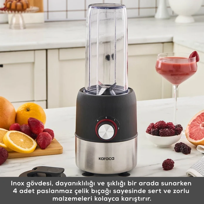 Karaca Blend ve Rush Inox Personal Kişisel Smoothie Blender Black