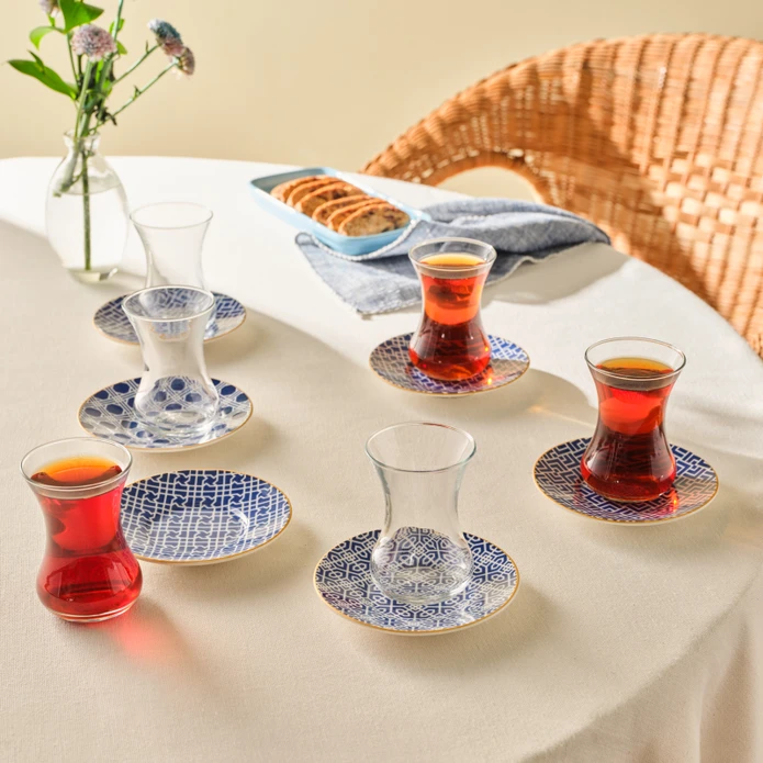 Karaca Doris 6 Kişilik Çay Seti 130 Ml