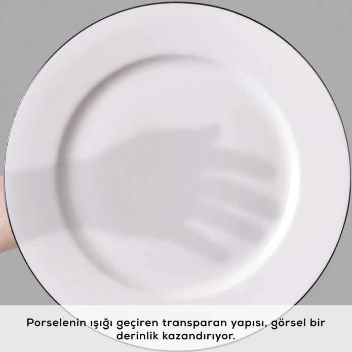 Karaca Elegance Bone Lexi 53 Parça 12 Kişilik Yemek Takımı Platin