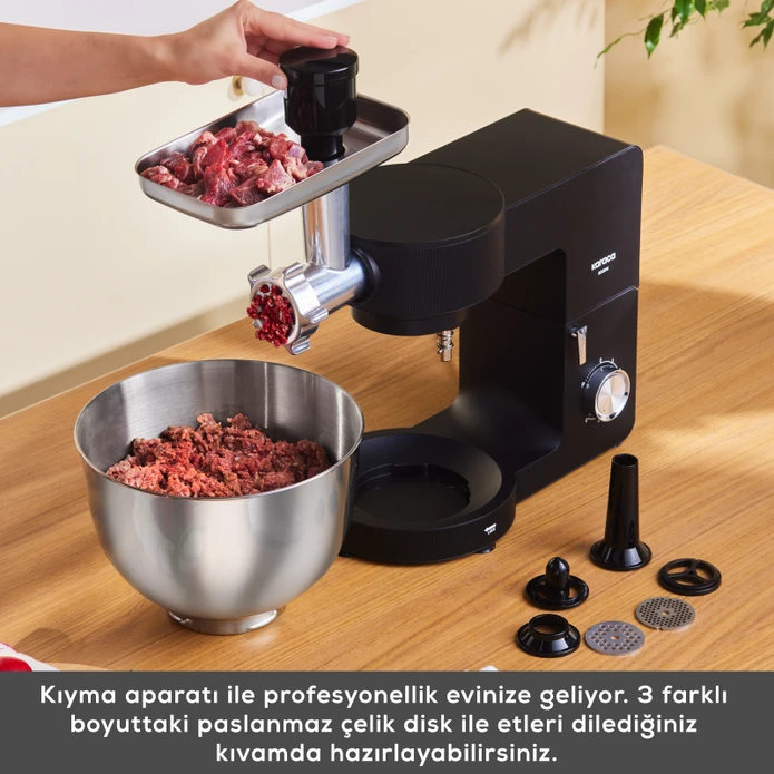 Karaca Multichef Ultra 2000W 7 Litre Stand Mikser Mutfak Şefi Black (Kıyma Çekme/Sucuk-Sosis/İçli Köfte Aparatlı)