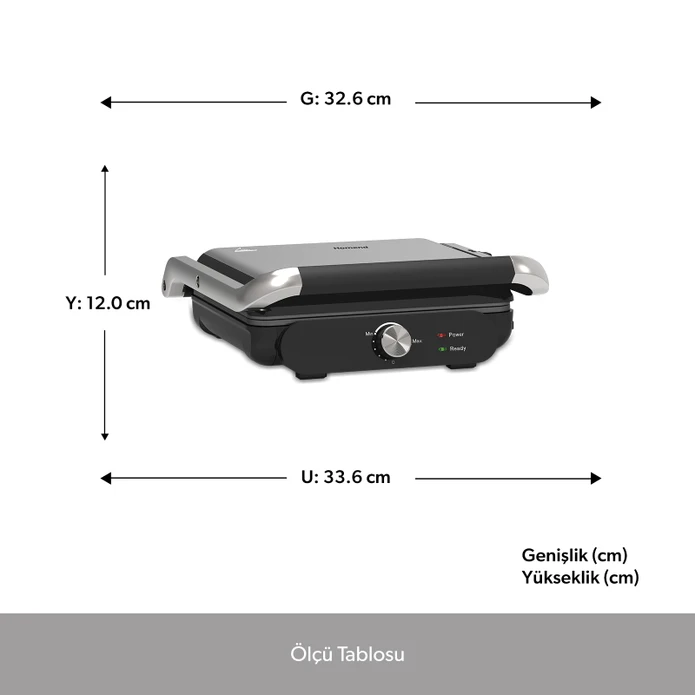Homend Grilliant 1366H Inox Gövdeli Çıkarılabilir Döküm Plakalı Tost ve Izgara Makinesi