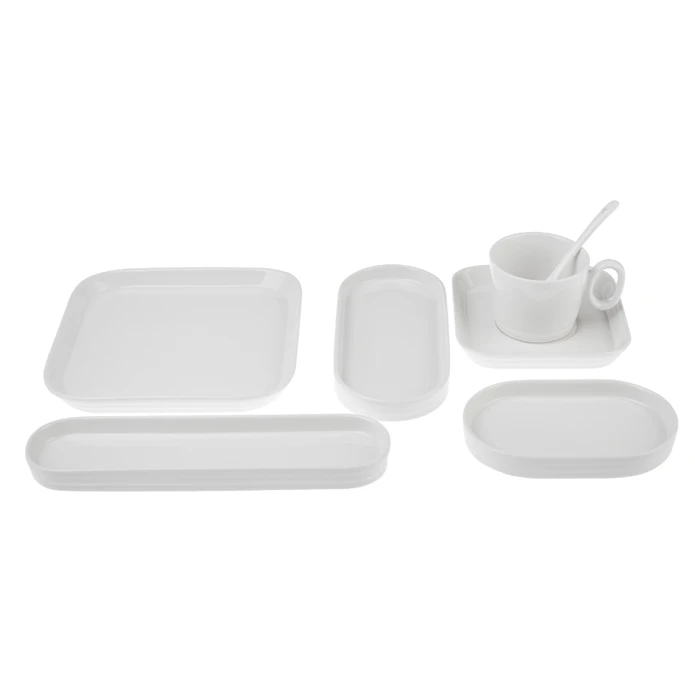 Emsan Yeni Mısra 30 Parça 6 Kişilik Porselen Kahvaltı/Servis Takımı Beyaz