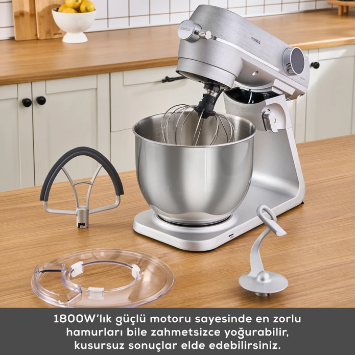 Karaca Multichef Artisan Digital Ekran 7 Litre Döküm Stand Mikser Silver Brushed 