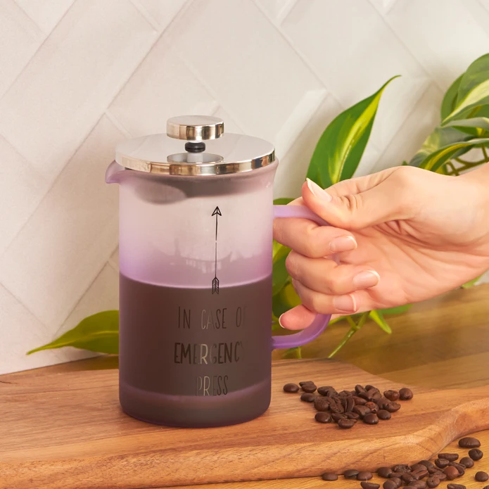 Karaca Emergency Borosilikat Cam French Press 600 ml Mor