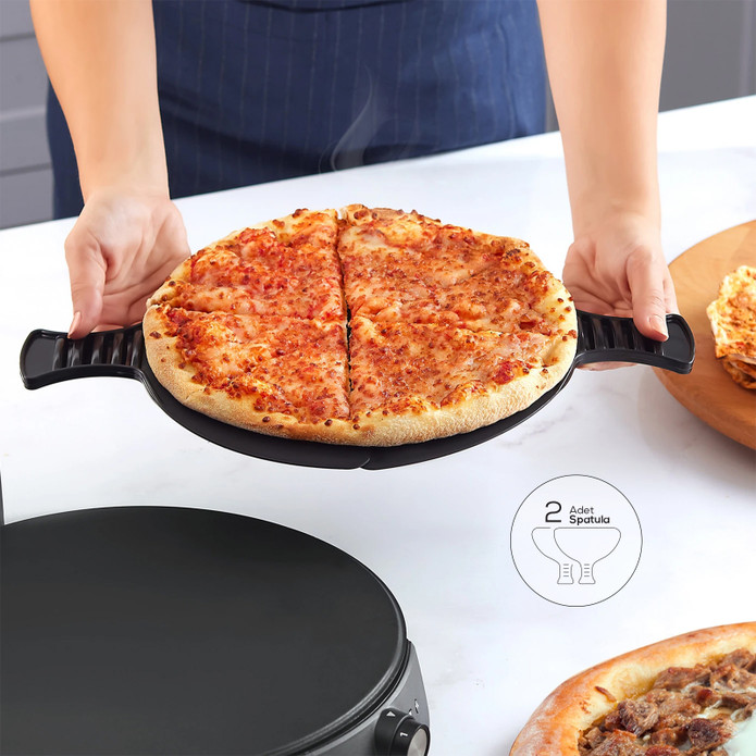 Karaca Gastro 10 in 1 Pizza Ve Lahmacun Makinesi Biodiamond Matte Black 