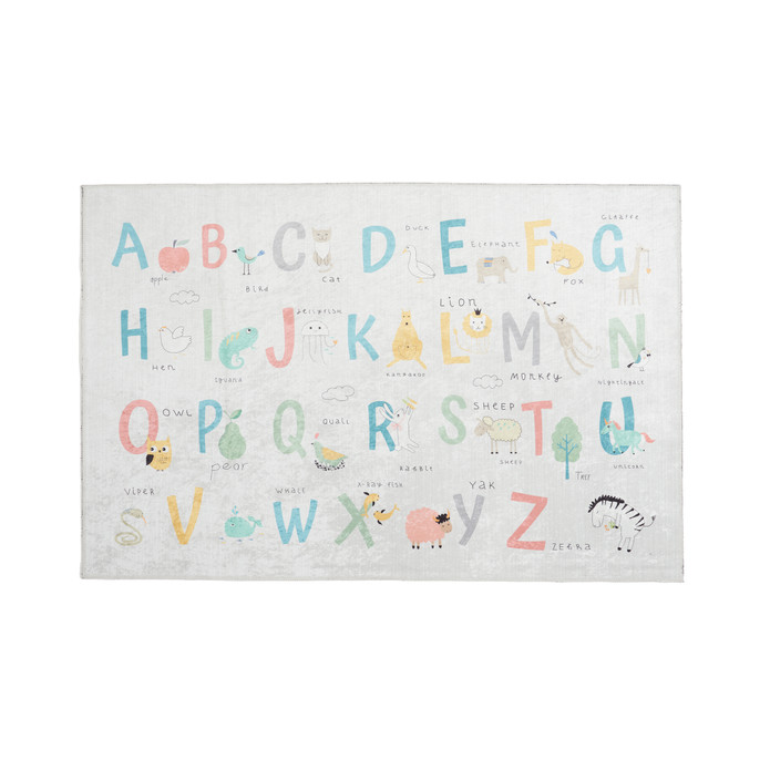 Kaşmir Halı Dekoratif Art Çocuk/Genç Alphabet 80x150 cm