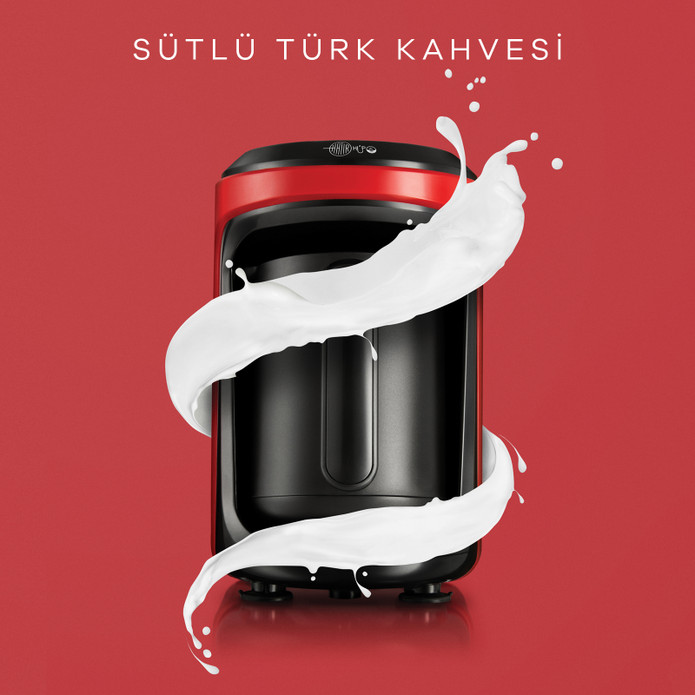 Karaca Hatır Hüps Közde Türk Kahvesi ve Sütlü Türk Kahvesi Makinesi Kırmızı 5 Fincan Kapasiteli Bol Köpüklü