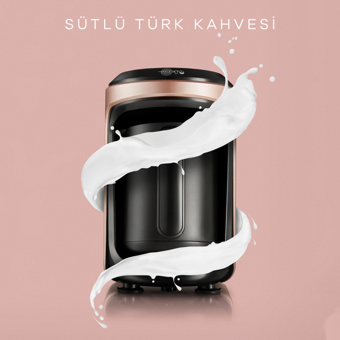 Karaca Hatır Hüps Közde Türk Kahvesi ve Sütlü Türk Kahvesi Makinesi Rosegold 5 Fincan Kapasiteli Bol Köpüklü