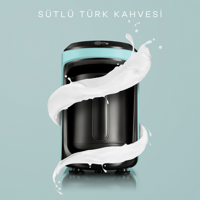Karaca Hatır Hüps Közde Türk Kahvesi ve Sütlü Türk Kahvesi Makinesi Aqua Green 5 Fincan Kapasiteli Bol Köpüklü