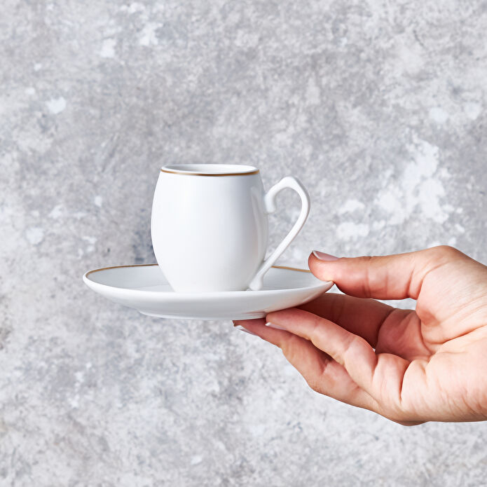 Karaca İznik Beyaz 2 Kişilik Kahve Fincan Takımı 90 ml