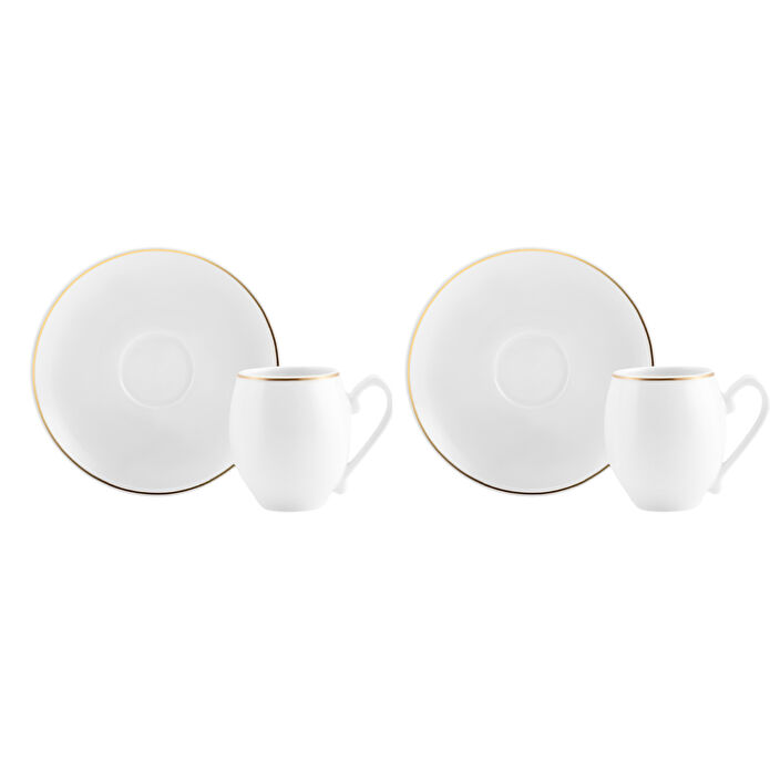 Karaca İznik Beyaz 2 Kişilik Kahve Fincan Takımı 90 ml