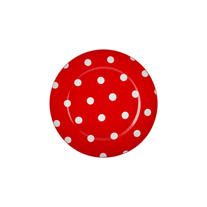 Karaca Polka Dot Kırmızı Porselen Pasta Tabağı 19 cm