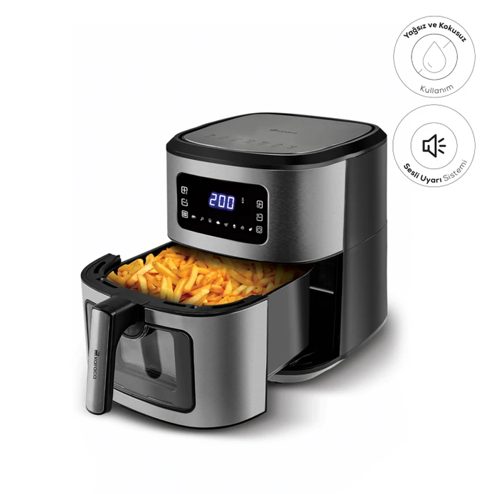 Karaca Multifry Inox XXL 6.5 Litre Dijital Cam Pencereli Airfryer