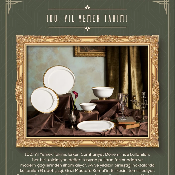 Karaca Cumhuriyet Yüzyılı 100. Yıl 30 Parça 6 Kişilik Porselen Yemek Takımı