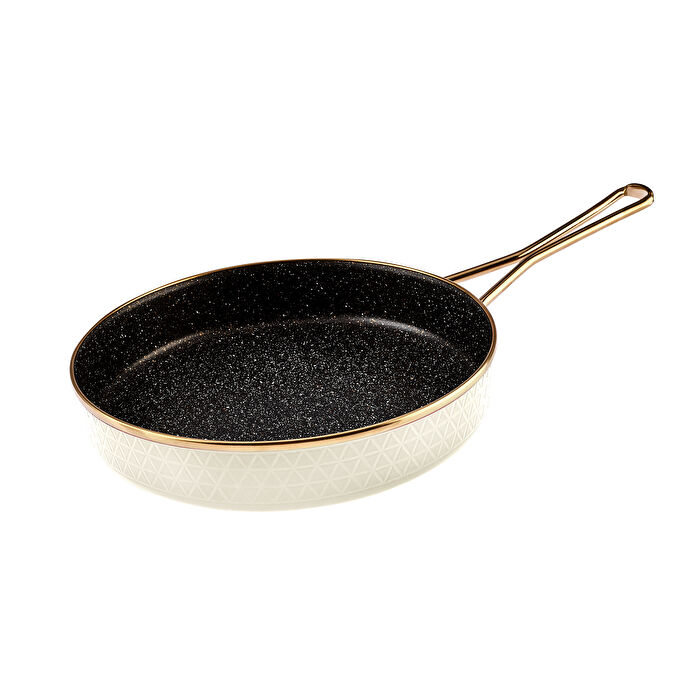 Karaca Kristal Emaye Granit İndüksiyon Tabanlı 16 Parça Çeyiz Tencere Seti Krem