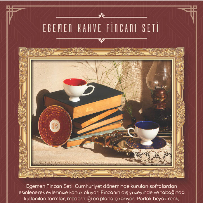 Karaca Cumhuriyet Yüzyılı Egemen 2 Kişilik Kahve Fincan Takımı 80 ml